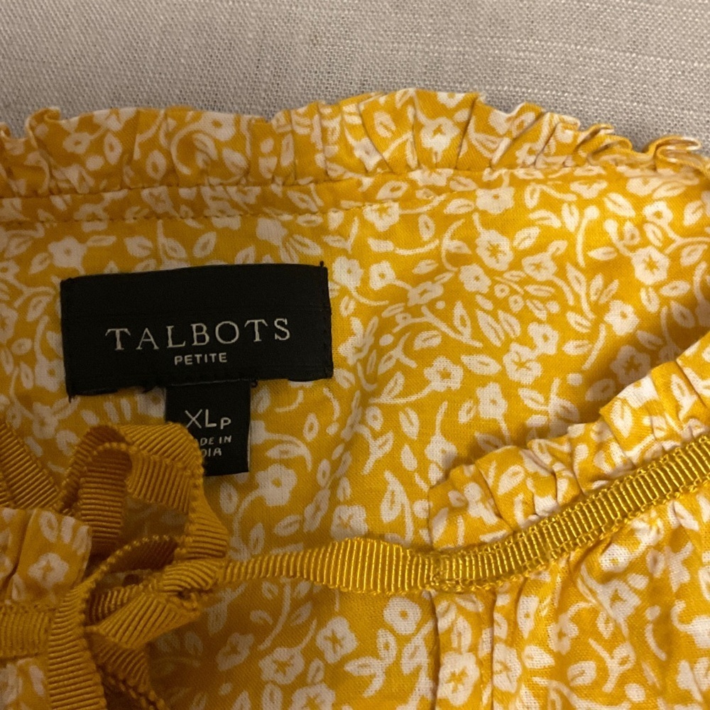 Talbots Yellow Floral Blouse - Picture 7 of 8